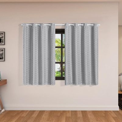 Cortina Blackout Pvc Com Tecido Voil Xadrez 2,00 M X 1,40 M - desenvolvido na cor Cinza