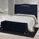 Kit De Cabeceira De Cama Box E Calçadeira Baú Barcelona Queen 160 Cm Retro Capitonê Suede Azul Marinho Do Lar Móveis