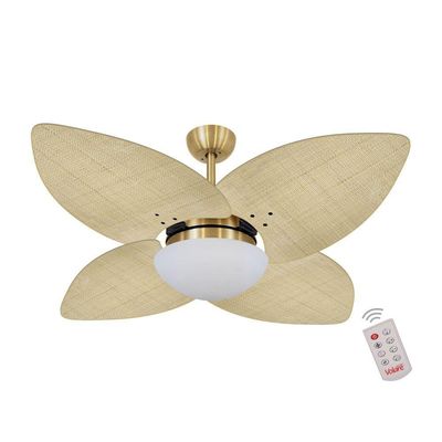 Ventilador De Teto Dourado 4 Pás Palmae Natural 127V 110V