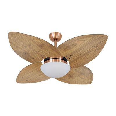 Ventilador De Teto Kovalski Cobre 4 Pás Rádica Freijó 127V 110V