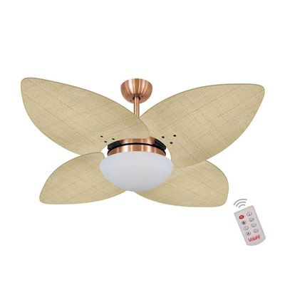 Ventilador De Teto Cobre 4 Pés Palmae Natural 127V 110V