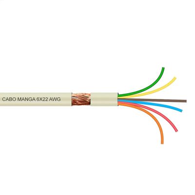 Cabo Manga 6x22 AWG - com Blindagem Bege - 100 Metros