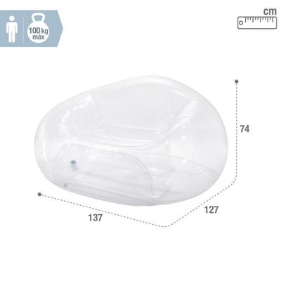 Poltrona Sofá Inflável Beanless Individual Transparente Intex