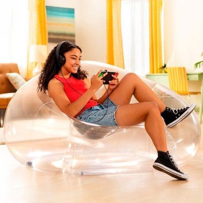 Poltrona Sofá Inflável Beanless Individual Transparente Intex