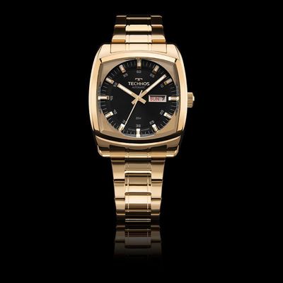 Relógio Technos Masculino Automatico Dourado - 8205om-1p