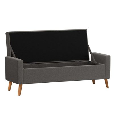 Recamier Bau Londres 1,60m Suede Cinza - Clique Decor