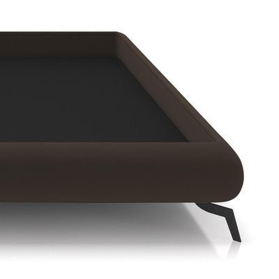 Cama Casal Base Box 138x188cm Pés De Ferro Cold P02 Veludo Marrom - Mpozenato