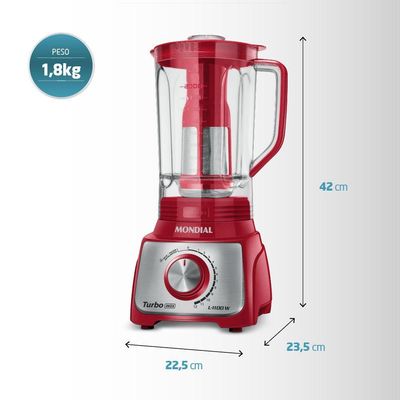 Liquidificador Mondial Turbo Inox 3l L-1100-ri Liquidificador L-1100-ri 220v/60hz . 220V