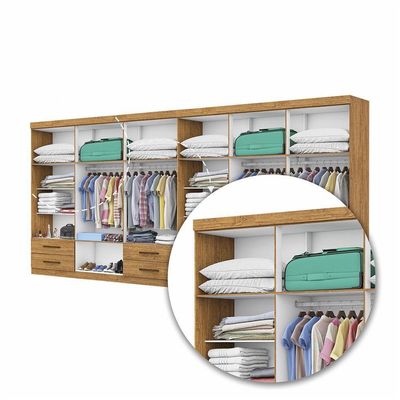 Closet Casal Duplo Lu 12 Portas 8 Gavetas Cinamomo