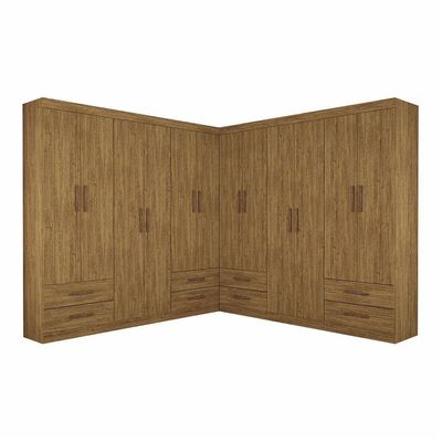 Closet Casal Duplo Lu 12 Portas 8 Gavetas Cinamomo