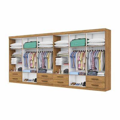 Closet Casal Duplo Lu 12 Portas 8 Gavetas Cinamomo