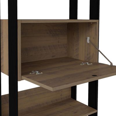 Estante Livreiro 1 Porta 166x63 Cm Pinho Preto Arly Pinho Preto