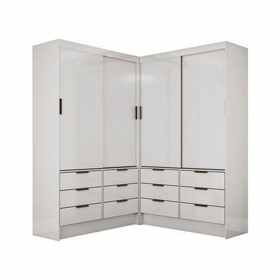 Closet Casal Duplo Sevilha 4portas 12Gavetas Carioca Móveis