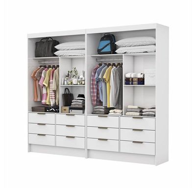 Closet Casal Duplo Sevilha 4portas 12Gavetas Carioca Móveis