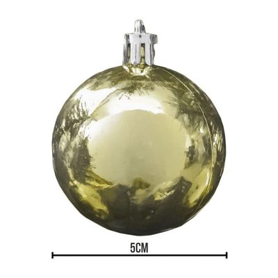 Bola De Natal Dourada Metalizada 5cm - 4 Unidades