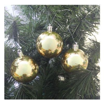 Bola De Natal Dourada Metalizada 5cm - 4 Unidades