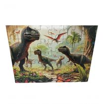 Quebra-cabeça Personalizado Dinossauros De 40 Peças Em Mdf Cor:verde