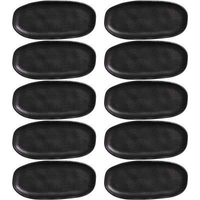 Kit 10 Travessas 16,5x8cm Cerâmica Orgânico Preto Restaurante Buffet Porto Brasil