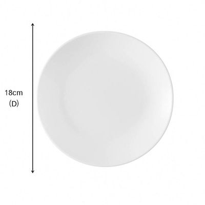 Kit 24 Pratos Rasos 18cm Brancos Plásticos Coza Duro para Refeição Resistente