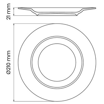 24 Pratos Sobremesa Porcelana Branco 21cm Tramontina Maria Augusta Restaurante