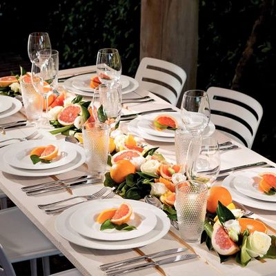 24 Pratos Sobremesa Porcelana Branco 21cm Tramontina Maria Augusta Restaurante