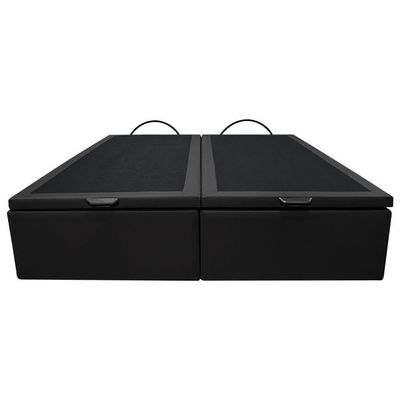 Base Box Baú Para Cama Casal King 192x203cm Bipartido Liz S05 Sintético Preto - Mpozenato