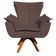 Kit 2 Poltronas Decorativas Base Giratória Giromad Com Puff Opla Suede Marrom - Ibiza