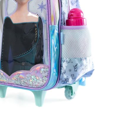 Mochila Escolar Feminina de Rodinhas Frozen Premium U / Azul