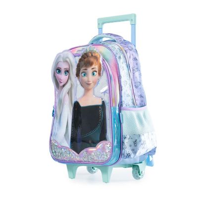 Mochila Escolar Feminina de Rodinhas Frozen Premium U / Azul