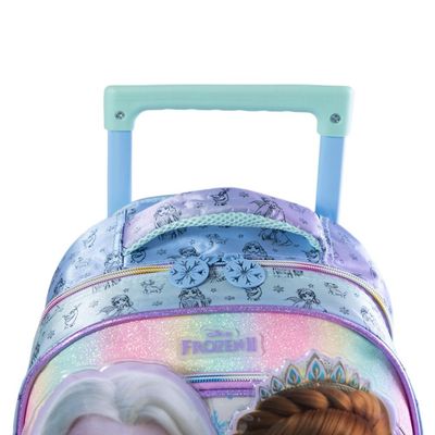 Mochila Escolar Feminina de Rodinhas Frozen Premium U / Azul
