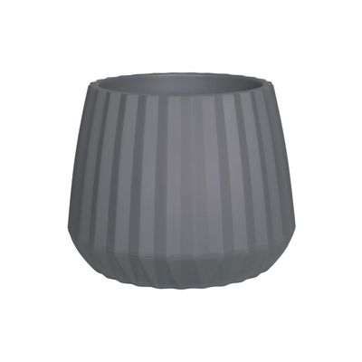 Vaso Cachepot Wave 37cm Cinza