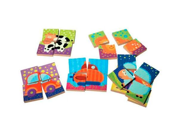 Brinquedos Educativos - Quebra Cabeça Blocos 24 Peças