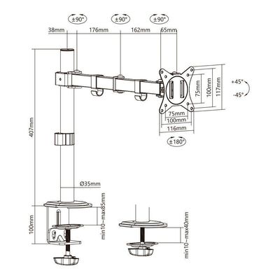 Suporte Monitor 15 A 34 Articulado Ctm11c Central Suportes