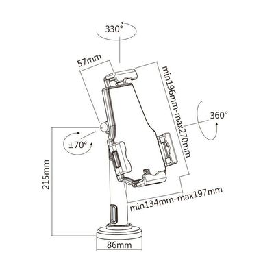 Suporte Antifurto Tablet / Ipad 7.9 A 10.5 Articulado Tbm-5 Central Suportes
