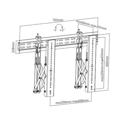 Suporte Para Videowall Tv 37 A 70 Pull-out Cs-46f-lvw02