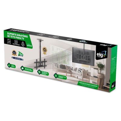 Suporte De Teto Para Tv 32 A 75 Altura Ajustável A05v6 Preto Elg