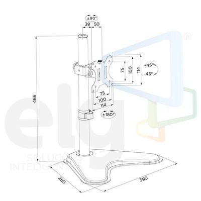 Suporte Para Monitor De Mesa 15 A 32 Com Ajuste De Altura T80n
