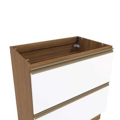 Balcão 2 Gavetas Kappesberg Celeste 100% Mdf Nogueira/branco 80cm