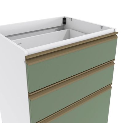 Balcão 3 Gavetas Kappesberg Celeste 100% Mdf Branco-verde Oliva 60cm