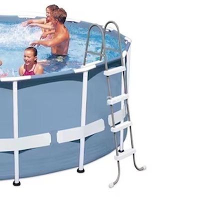 Escada Dupla 122 Cm Para Piscina Inflável E Estrutural Intex