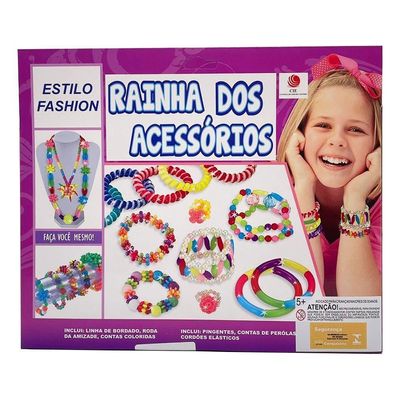 Brinquedo Kit Criação De Acessórios Pulseira Colar Pingente