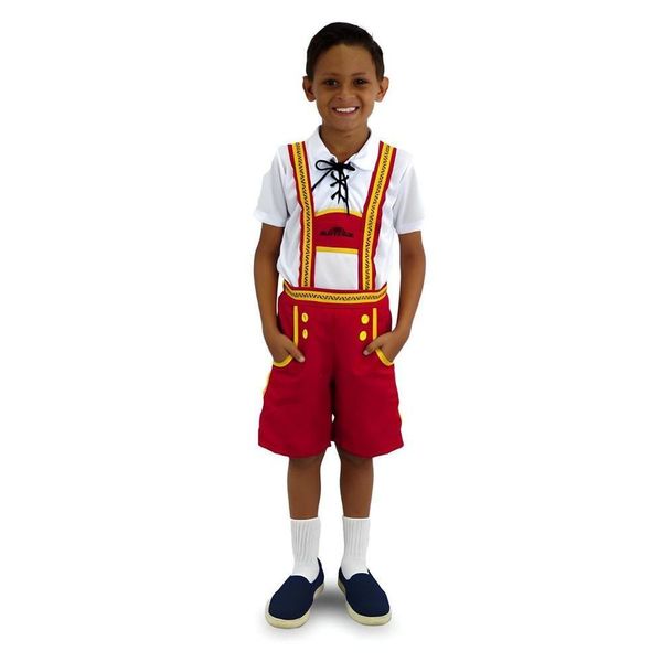 Fantasia Alemã Clássica Infantil Com Camiseta E Suspensório Tamanho P