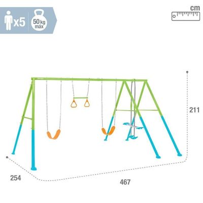 Balanço De Jardim Infantil Quatro Posições Trapézio De Ginástica Gangorra E Assentos Intex