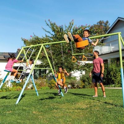 Balanço De Jardim Infantil Quatro Posições Trapézio De Ginástica Gangorra E Assentos Intex