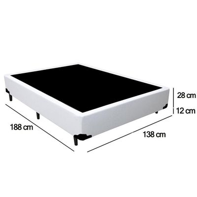 Cama Box Casal Sintético Serene Branco 138x188x40