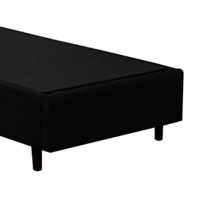 Cama Box Solteiro Suede Serene Preto 88x188x40