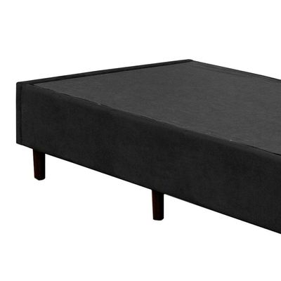 Cama Box Solteiro Suede Serene Preto 88x188x40