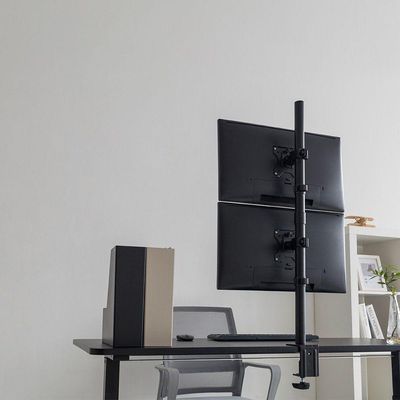 Suporte 2 Monitores Vertical Base Morsa V1224c Central Suportes