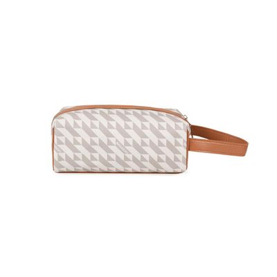 Necessaire de Viagem Feminina Média Monograma BG Bege M / Bege