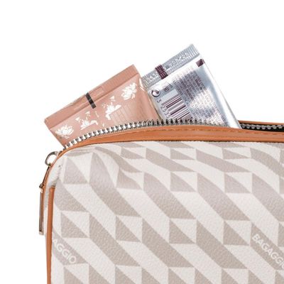Necessaire de Viagem Feminina Média Monograma BG Bege M / Bege